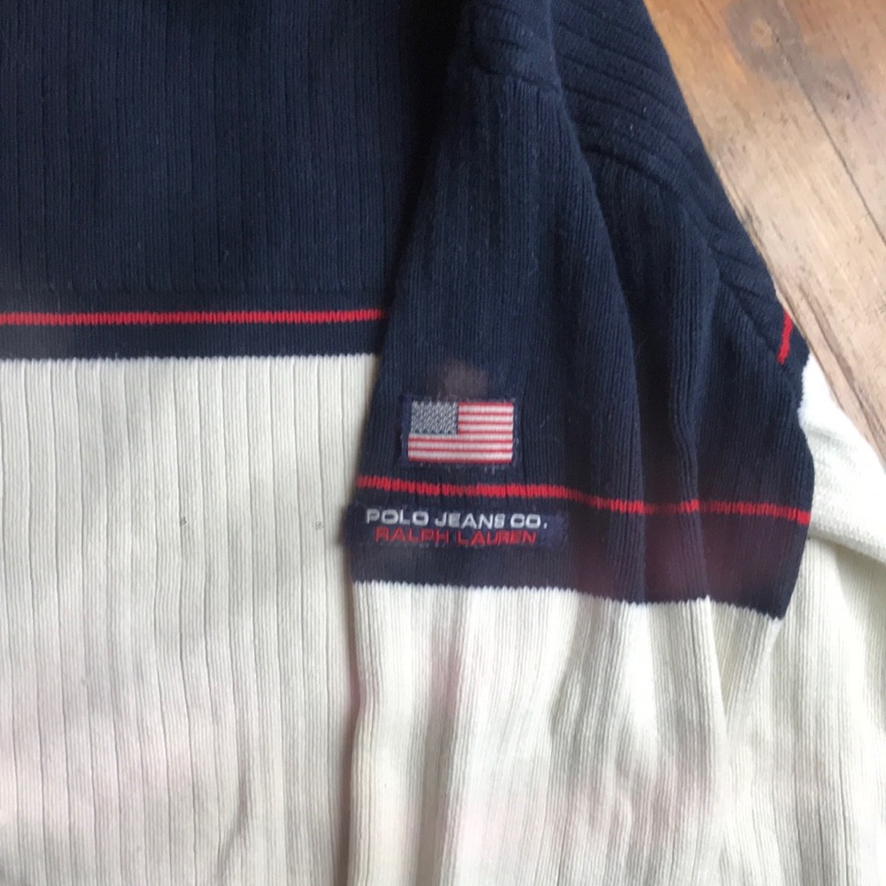 Vtg ribbed men’s M RL polo jeans co. Sweater - Picture 2 of 5